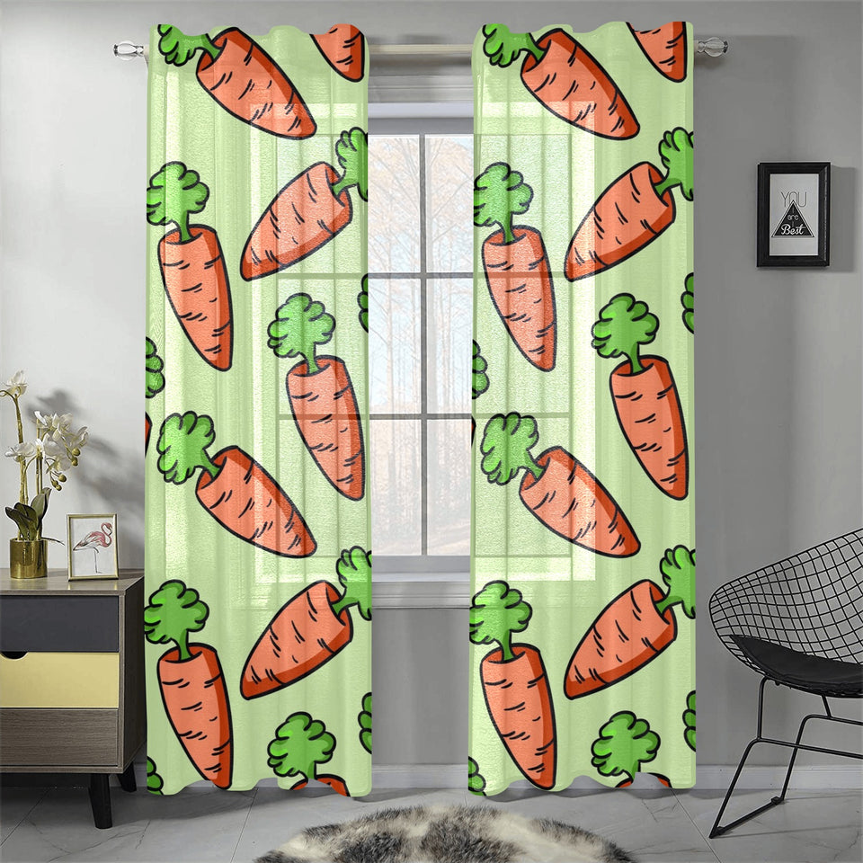 Carrot Pattern Print Design 05 Gauze Curtain