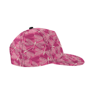 Beautiful dragonfly pink background All Over Print Snapback Cap