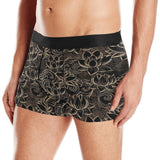 luxurious gold lotus waterlily black background Men's All Over Print Boxer Briefs Men's Underwear