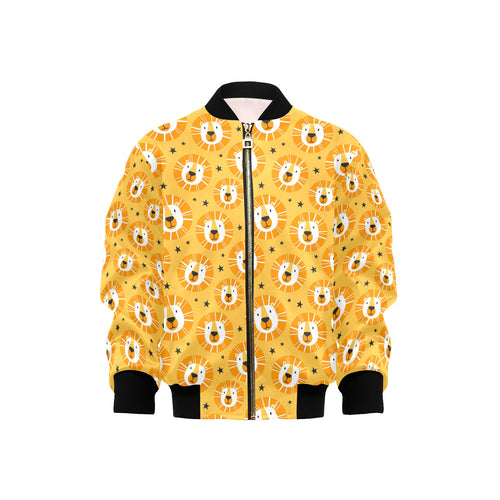 Lion Pattern Print Design 03 Kids' Boys' Girls' Bomber Jacket