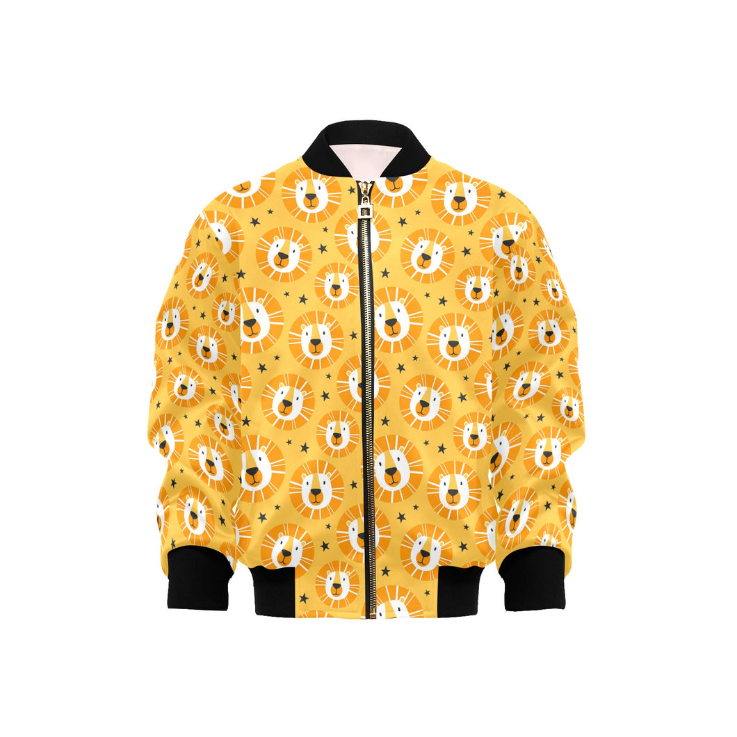 Lion Pattern Print Design 03 Kids' Boys' Girls' Bomber Jacket