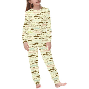 Mustache Beard Pattern Print Design 01 Kids' Boys' Girls' All Over Print Pajama Set