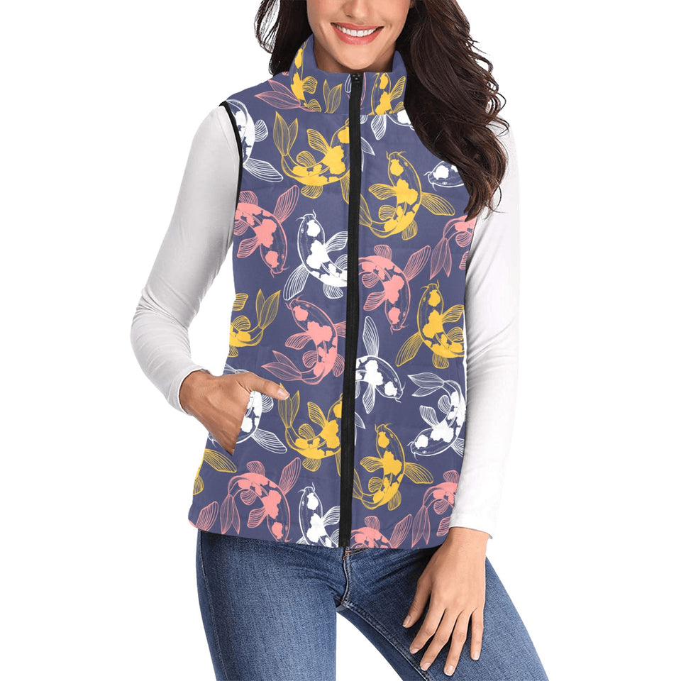 Koi Fish Carp Fish pattern Women's Padded Vest
