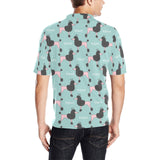 poodle dog green background Men's All Over Print Polo Shirt