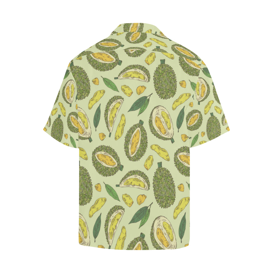 Durian leaves pattern background Men's All Over Print Hawaiian Shirt