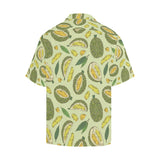 Durian leaves pattern background Men's All Over Print Hawaiian Shirt