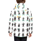 Cute ninja katana sword pattern Kids' Boys' Girls' Padded Hooded Jacket
