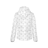 Bull Terrier Pattern Print Design 02 Women's Padded Hooded Jacket