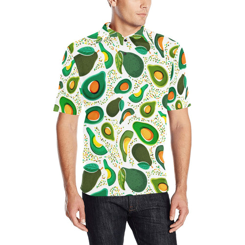 Avocado design pattern Men's All Over Print Polo Shirt