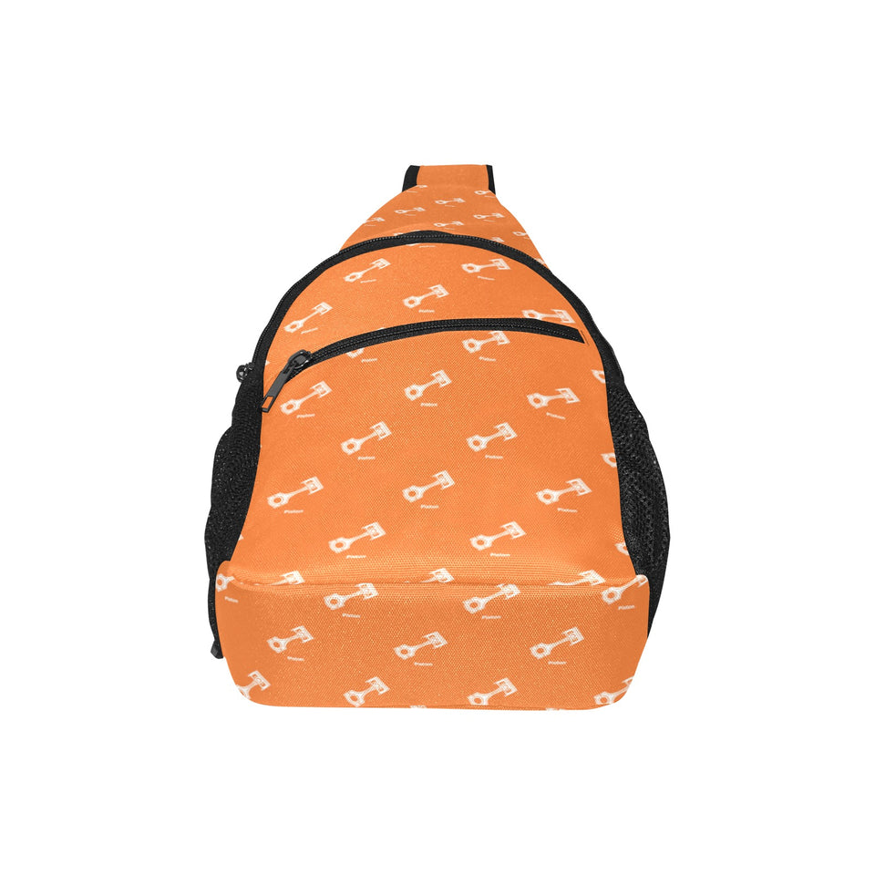 Engine Piston Orange Background Pattern Design 05 All Over Print Chest Bag