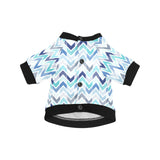 zigzag  chevron blue pattern All Over Print Pet Dog Round Neck Fuzzy Shirt