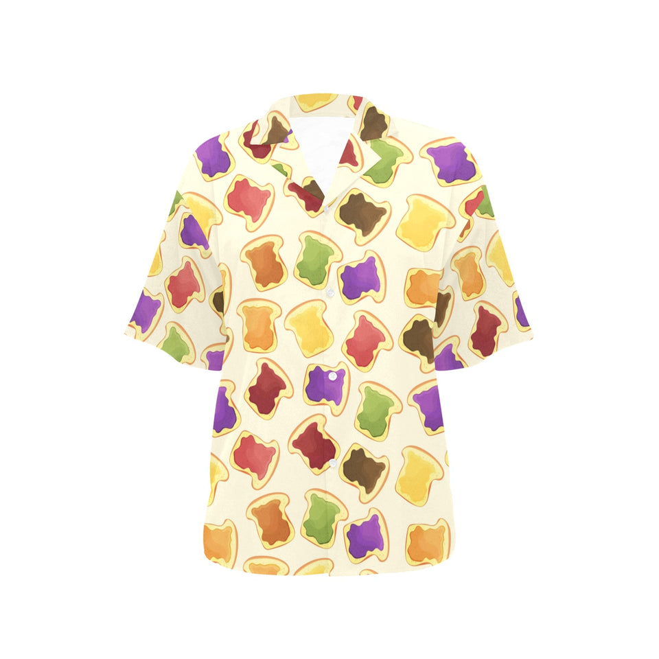 Bread Toast Pattern Print Design 02 Women's All Over Print Hawaiian Shirt