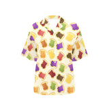 Bread Toast Pattern Print Design 02 Women's All Over Print Hawaiian Shirt
