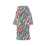 Colorful zebra skin pattern Blanket Robe with Sleeves