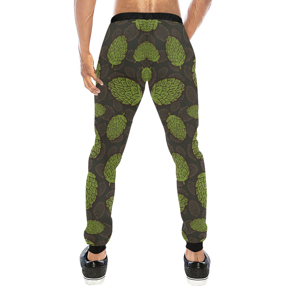 Hop pattern black background Unisex Casual Sweatpants