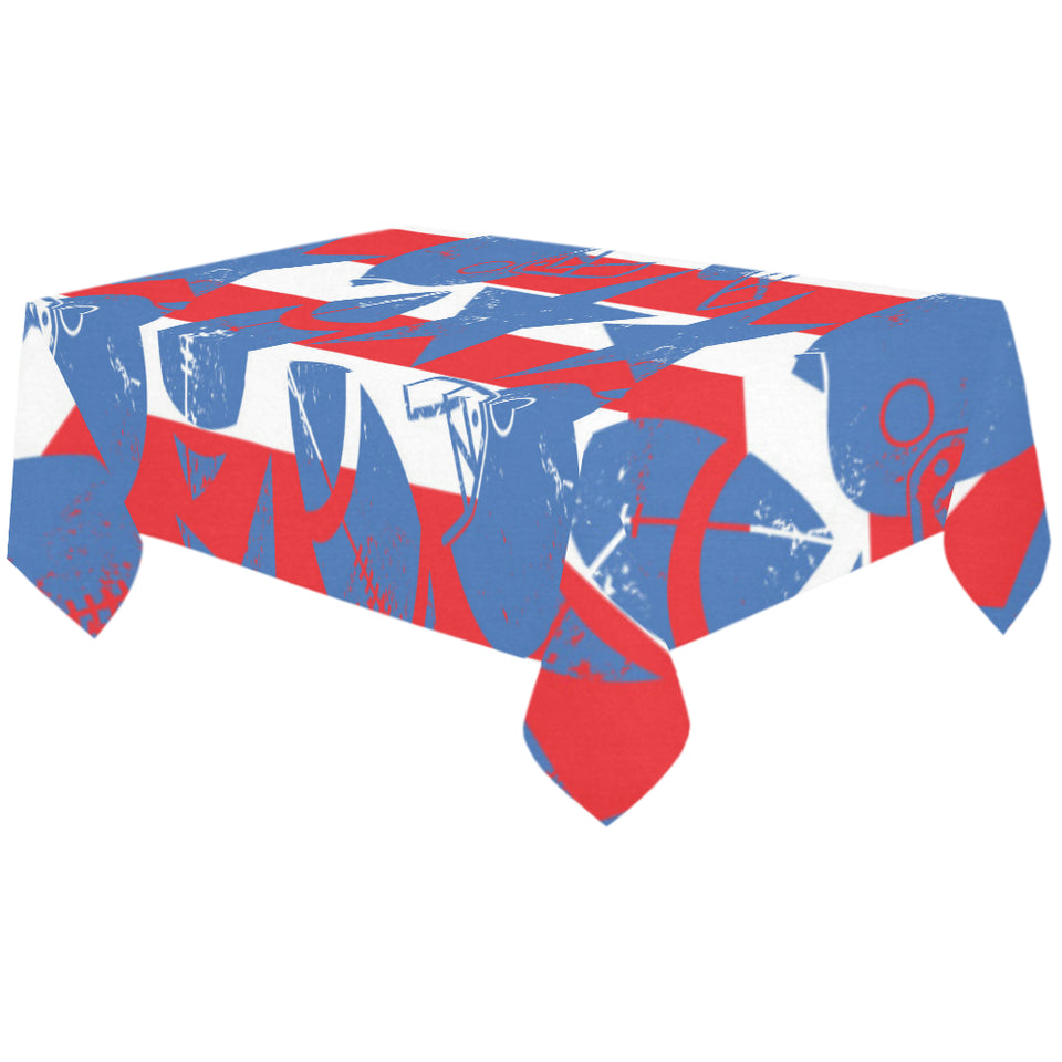 American football ball star stripes pattern Tablecloth