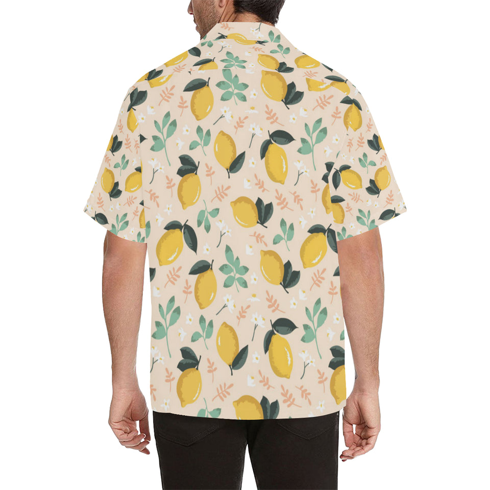 lemon flower leave pattern Men's All Over Print Hawaiian Shirt