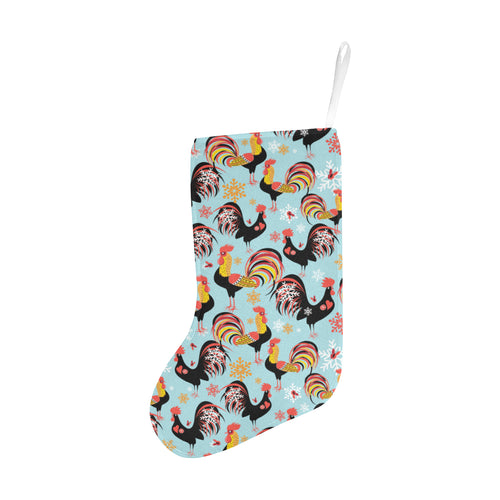 Rooster chicken cock snowfalke Christmas Stocking