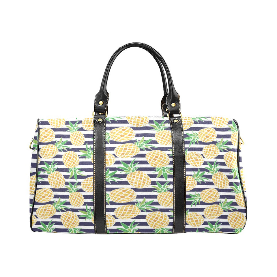 Pineapples pattern striped background Travel Bag