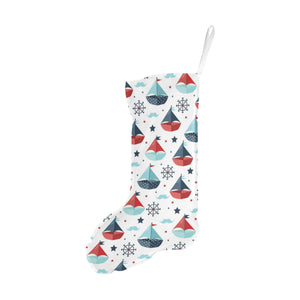 Cute color paper sailboat pattern Christmas Stocking
