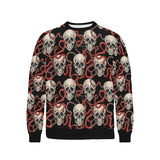 Red snake skull pattern Men's Crew Neck Sweatshirt