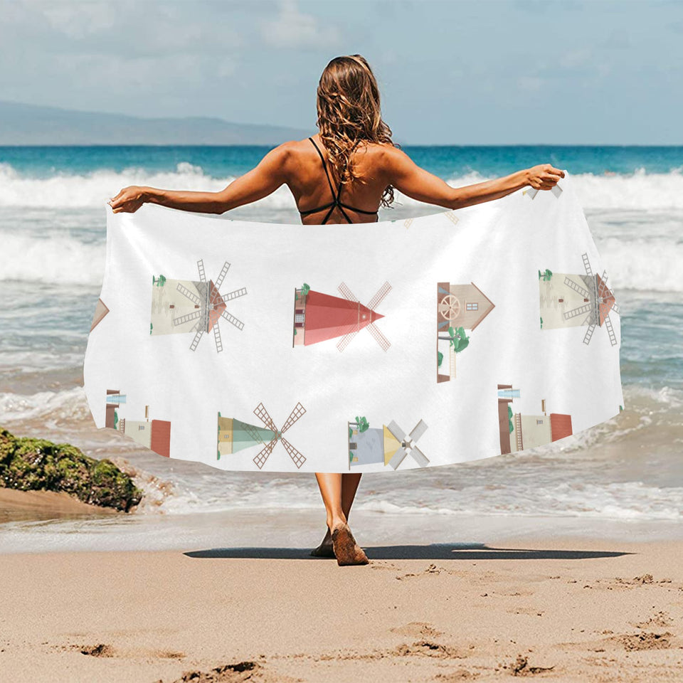 windmill design pattern Beach Towel