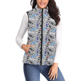 Skate Board Pattern Print Design 03 Women's Padded Vest