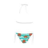 Octopuses sea wave background Sexy Bikinis Two-Piece Swimsuits