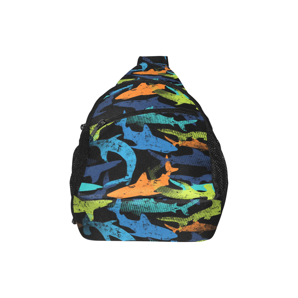 Colorful shark All Over Print Chest Bag