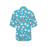 Rainbows Sky Clouds Pattern Women's All Over Print Hawaiian Shirt