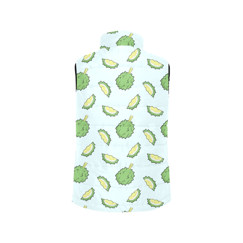 Durian pattern blue background Women's Padded Vest