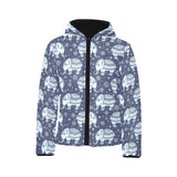 Elephant tribal design pattern Kids' Boys' Girls' Padded Hooded Jacket