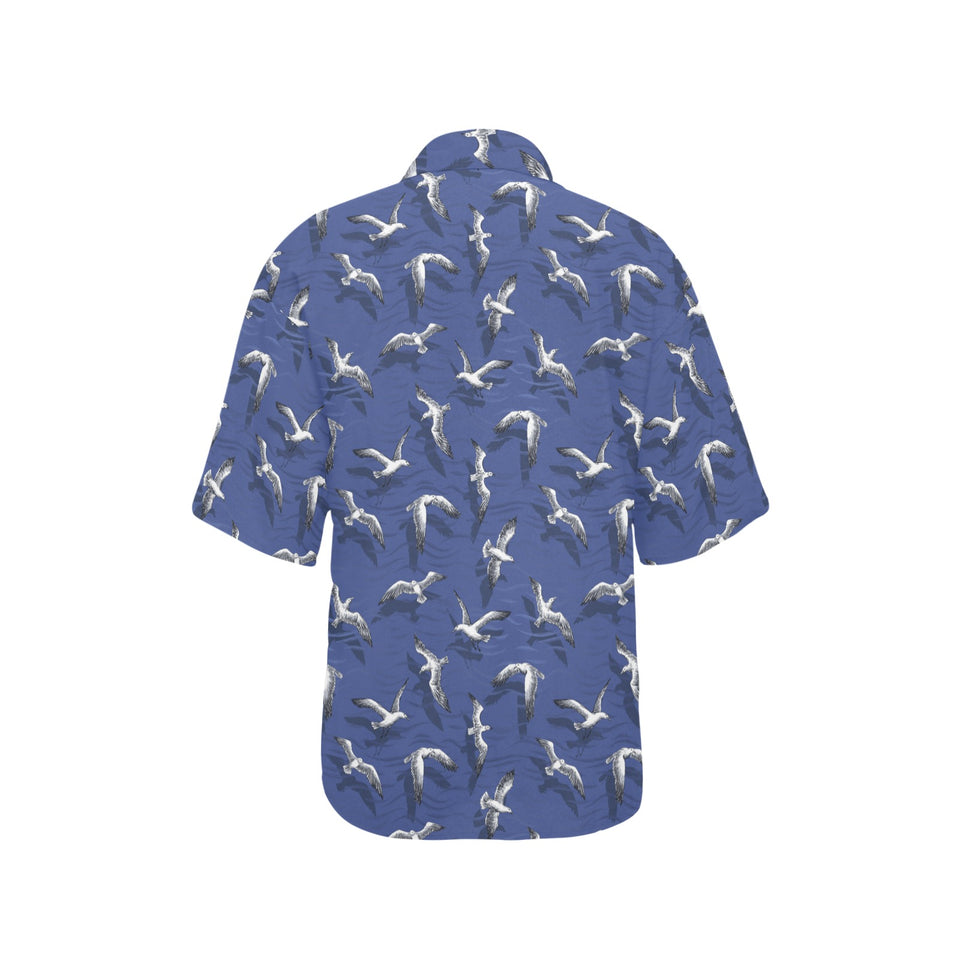 Seagull Pattern Print Design 03 Women's All Over Print Hawaiian Shirt