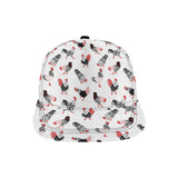 Cool rooster chicken cock floral ornament backgrou All Over Print Snapback Cap