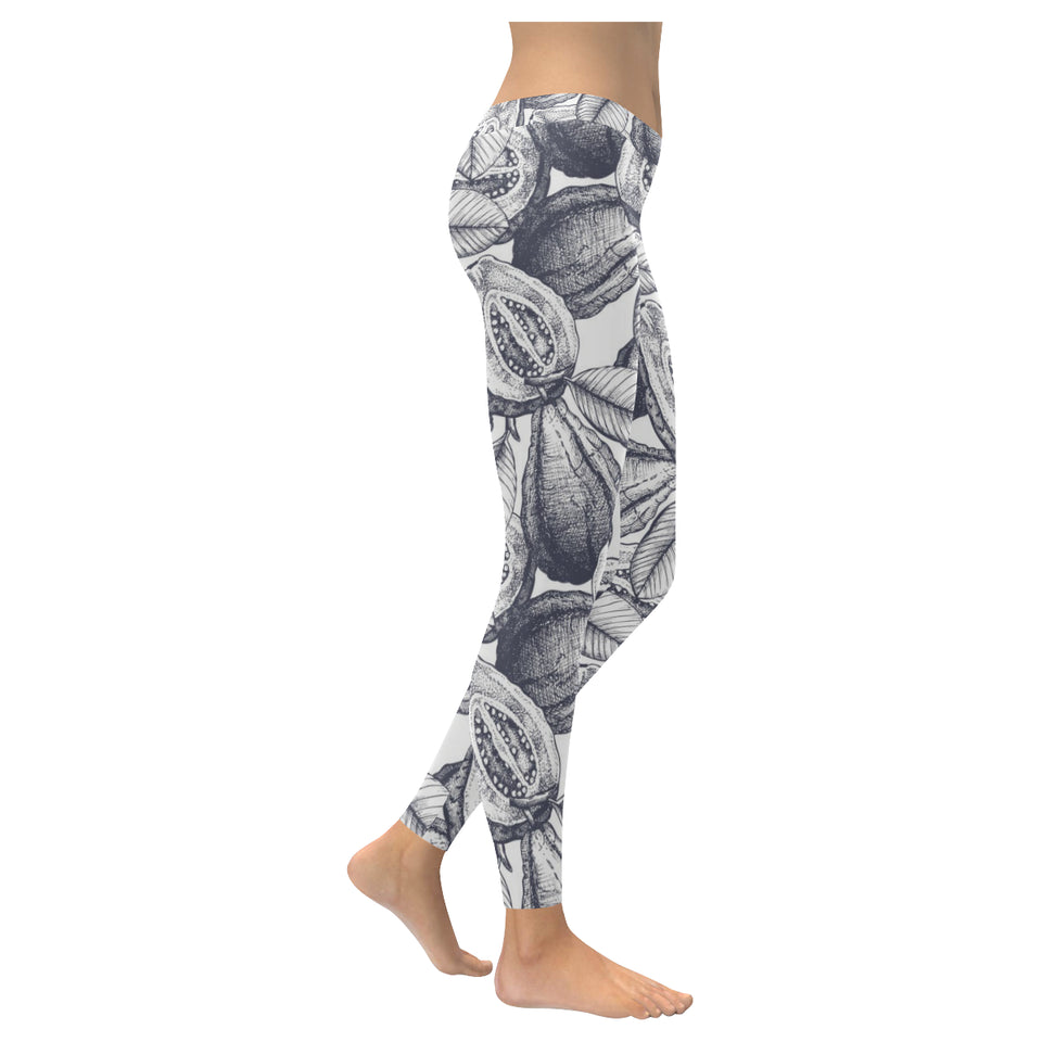 Guava tropical hand drawn pattern Women's Legging Fulfilled In US