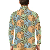 Dice Pattern Print Design 05 Men's Long Sleeve Polo Shirt