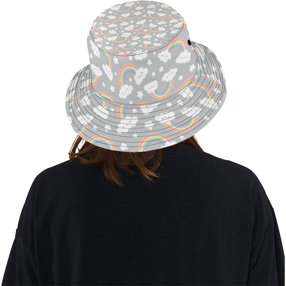 Cute rainbow clound star pattern Unisex Bucket Hat