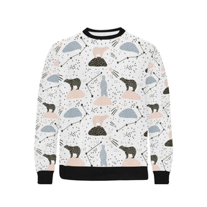 Polar bears star poka dot pattern Men's Crew Neck Sweatshirt