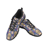 Sugar skull flower pattern Women's Sneaker Shoes