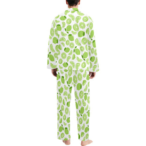 Lime design pattern Men's Long Pajama Set