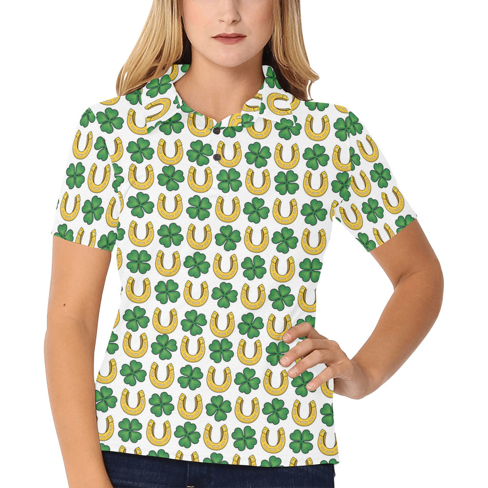 Horseshoes Pattern Print Design 04 Women's All Over Print Polo Shirt