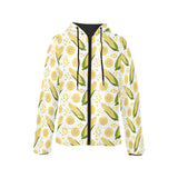 Corn Pattern Print Design 05 Women's Padded Hooded Jacket
