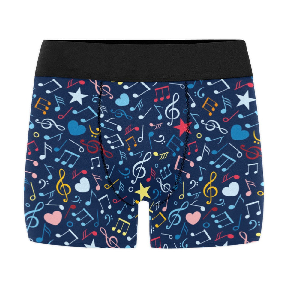Music Notes Pattern Print Design 03 Men's All Over Print Boxer Briefs Men's Underwear