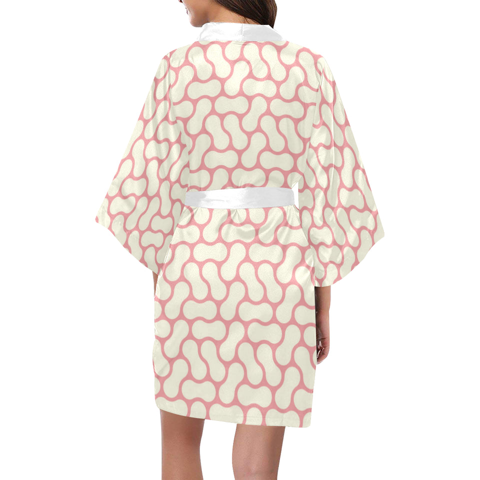 peanuts texture pattern Women's Short Kimono Robe