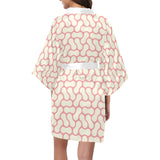 peanuts texture pattern Women's Short Kimono Robe
