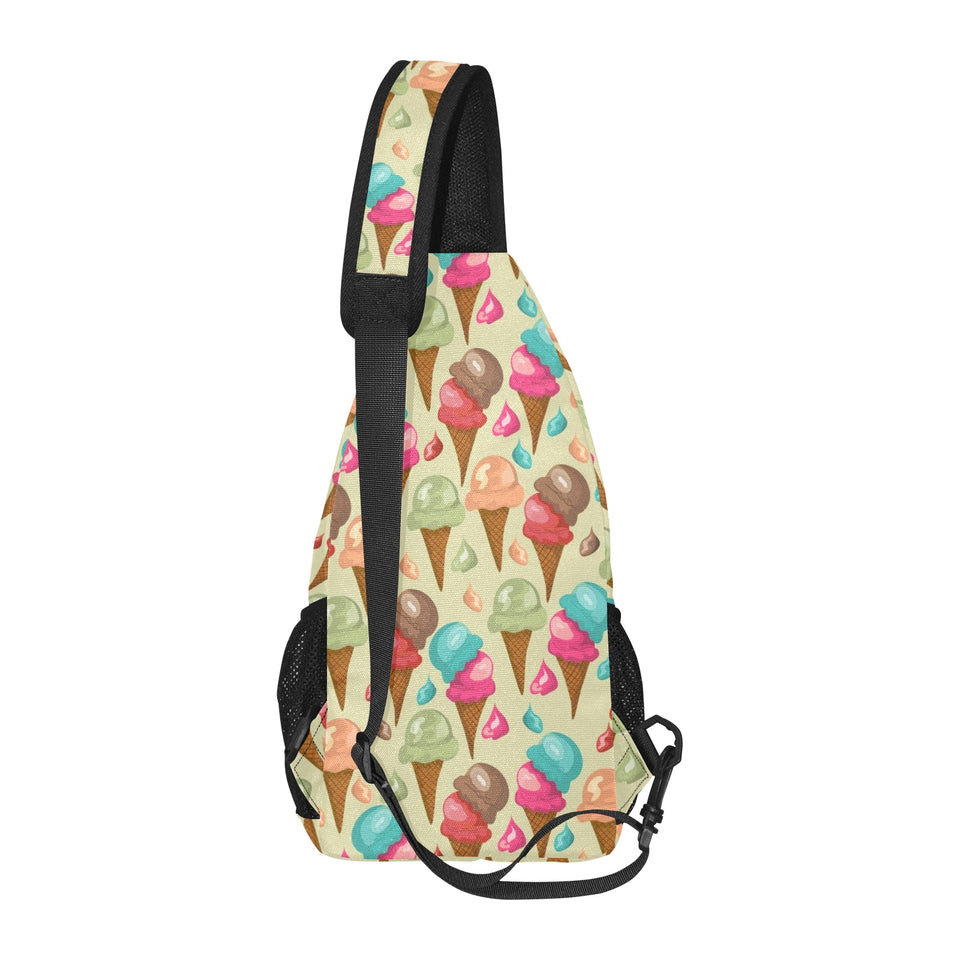 Colorful ice cream pattern All Over Print Chest Bag