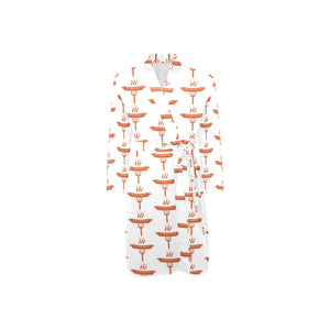 Sausage Pattern Print Design 05 Men's Long Sleeve Belted Night Robe