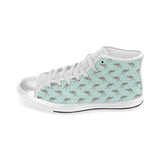 Kangaroo pattern background Women's High Top Canvas Shoes White
