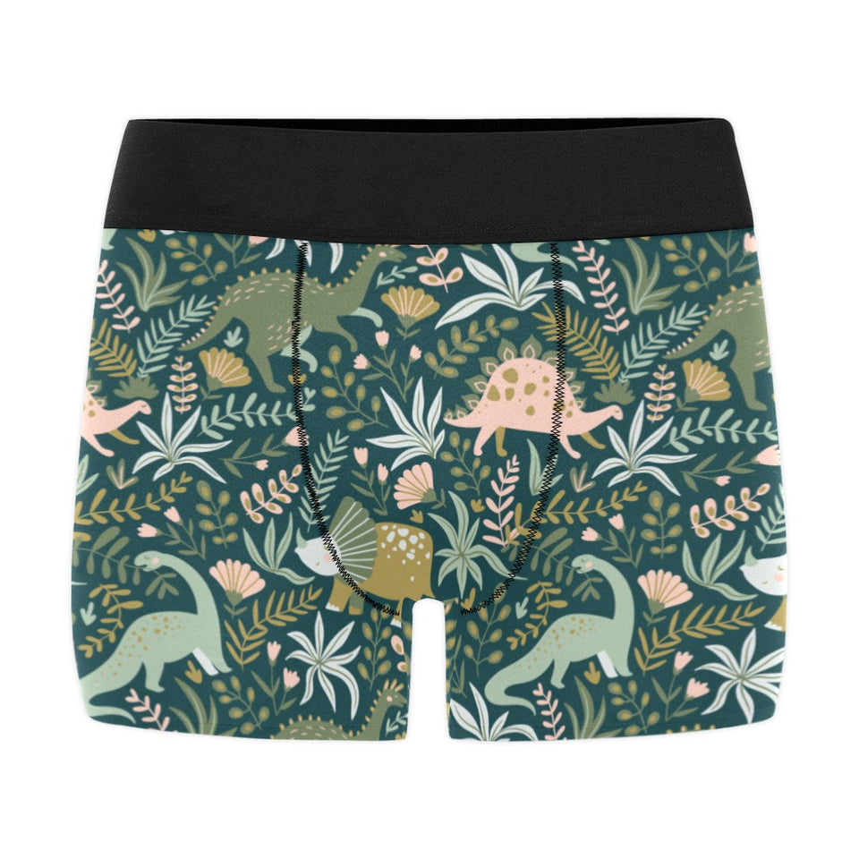 dinosaurs tropical leaves flower pattern Men's All Over Print Boxer Briefs Men's Underwear