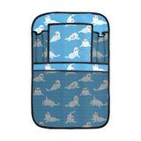 Cute sea lion seal pattern background Car Seat Back Organizer